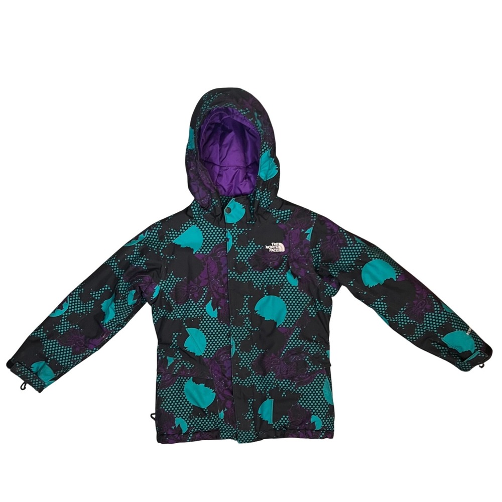 The North Face Kids Heatseeker Jacket Purple Teal Size 10 12 Ski Snowboard Warm